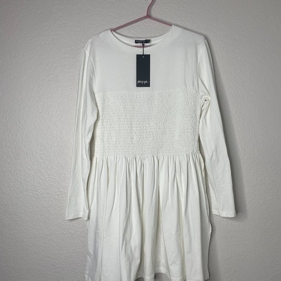 NWT Nasty Gal Plus Size Shirred Waist Mini Dress - Picture 9 of 10